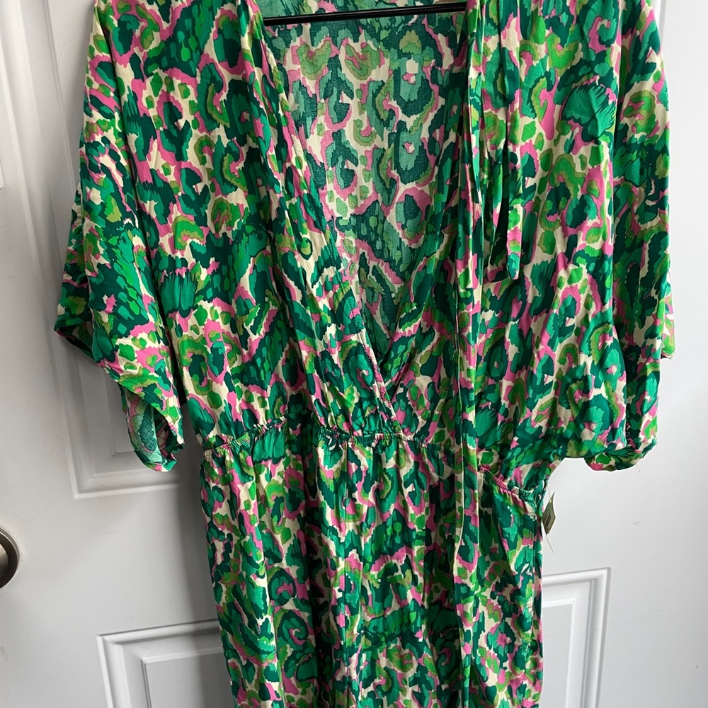 Cupshe women's multicolor Green Pink White Romper, large